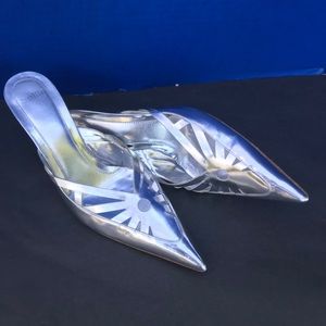 Designer Silver Mules Italian